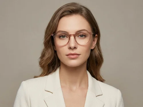 Lunettes ovales en acétate brun #BS423-0302