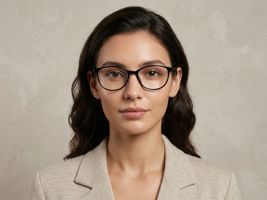 Oval Black Acetate Glasses #BS423-0306