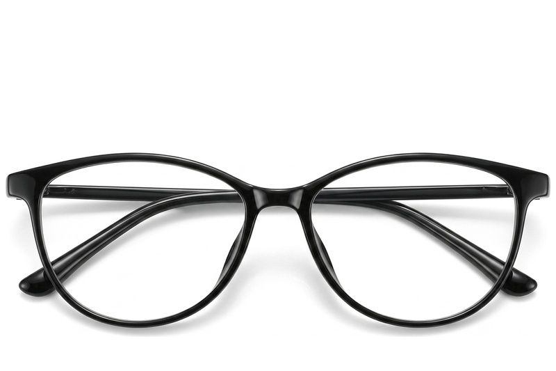 Oval Black Acetate Glasses #BS423-0306
