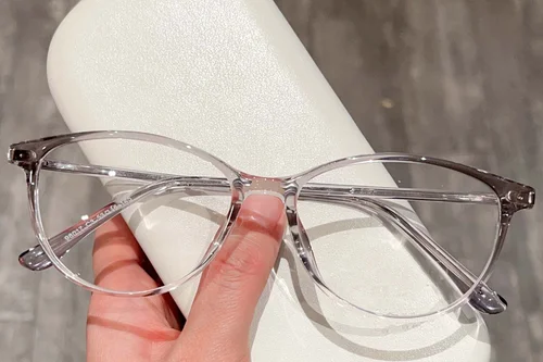 Lunettes ovales en acétate rose #BS423-0307