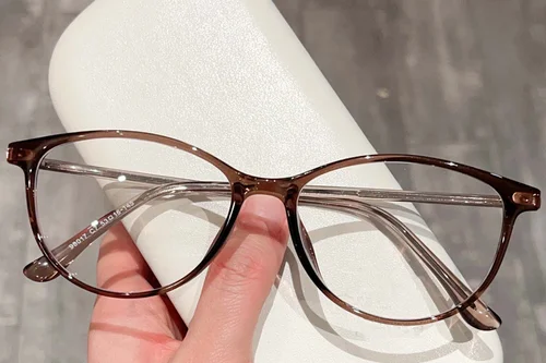 Bicchieri ovali in acetato marrone #BS423-0310