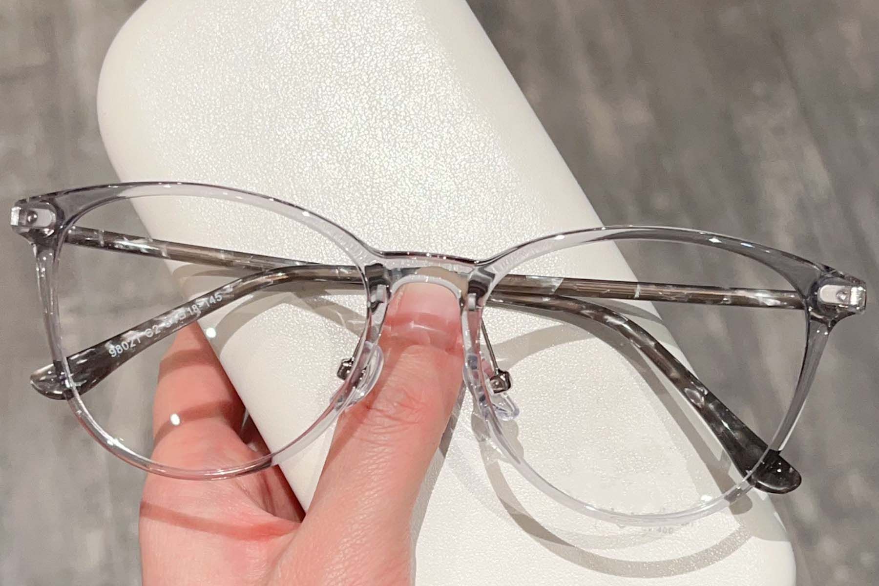 Lunettes ovales en acétate gris #BS423-0312