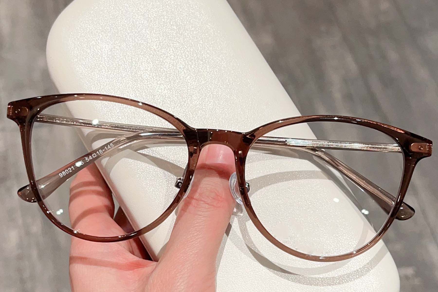 Oval Brown Acetate Glasses #BS423-0315