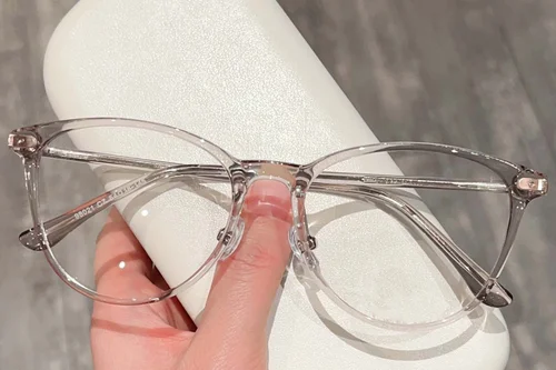 Lunettes ovales en acétate rose #BS423-0317