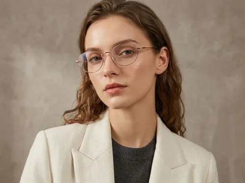 Lunettes ovales en titane rose #BS423-0318