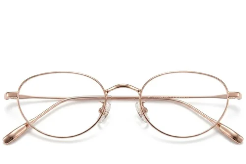 Lunettes ovales en titane rose #BS423-0318