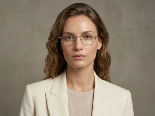 Lunettes ovales en titane argenté #BS423-0320