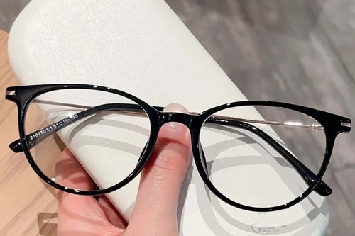 Lunettes ovales noires TR90 #BS423-0330
