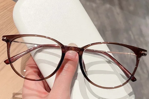 Lunettes ovales marron TR90 #BS423-0333