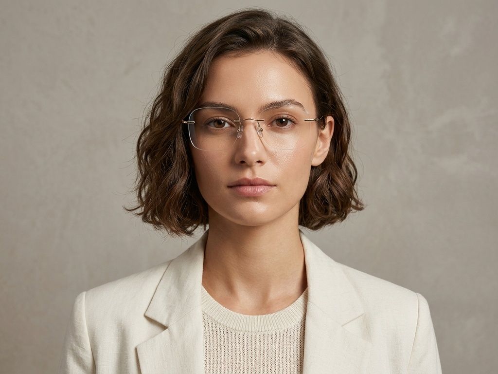 Invisible Golden Titanium Glasses #BS423-0338