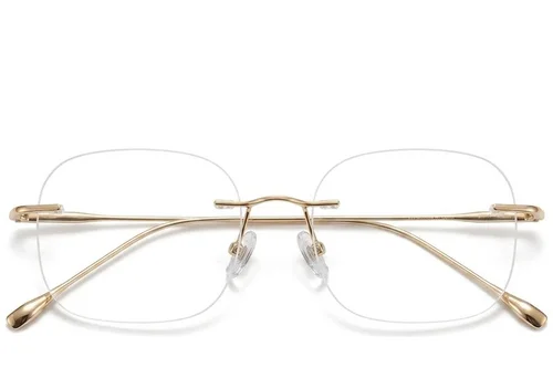 Lunettes invisibles en titane doré #BS423-0348