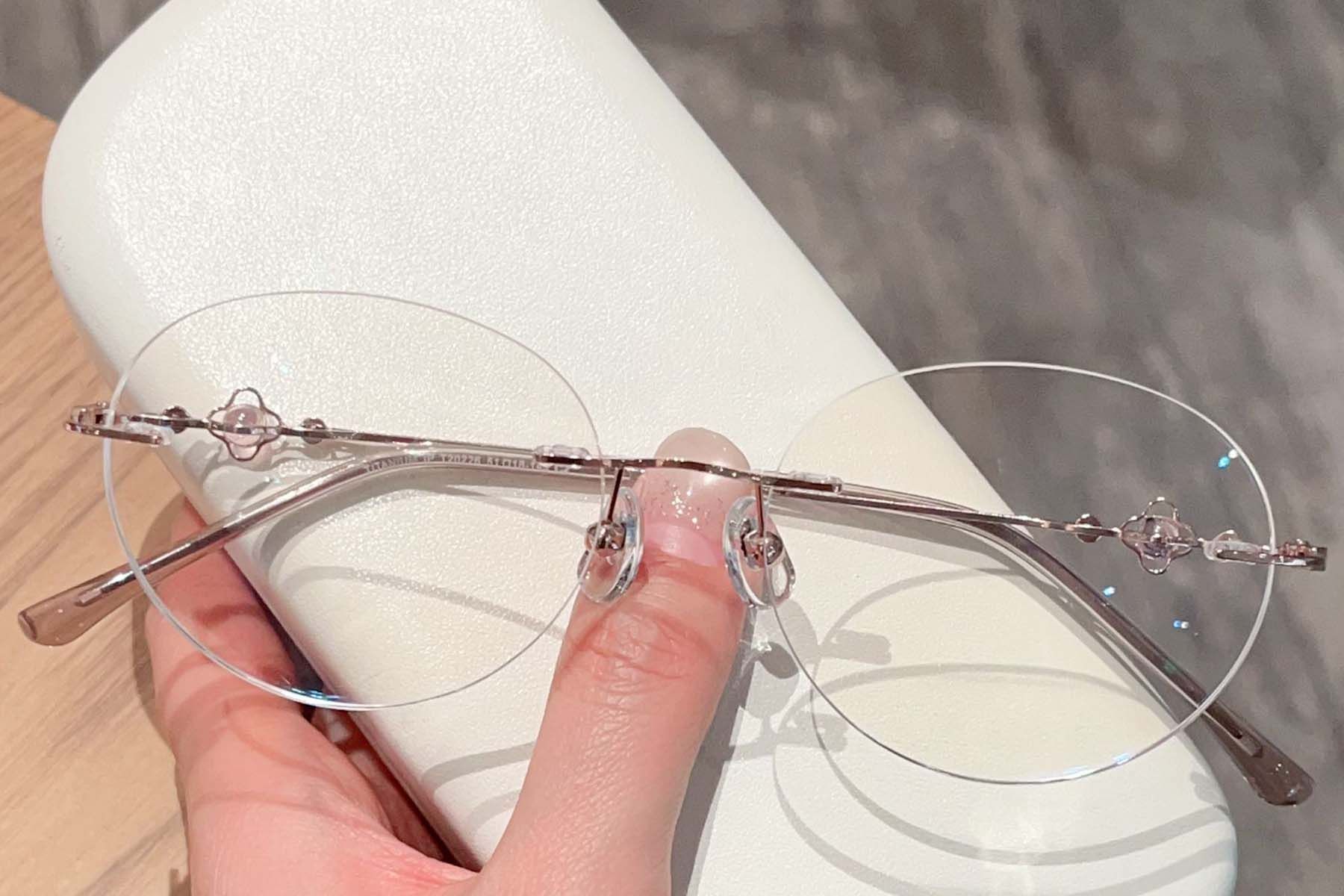 Invisible Pink Titanium Glasses #BS423-0350