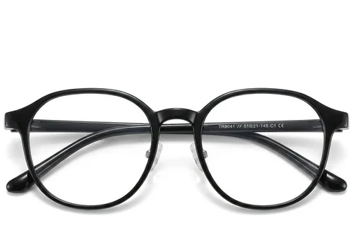 Lunettes ovales noires TR90 #BS423-0356
