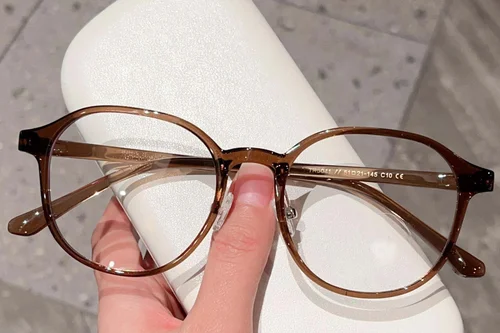 Lunettes ovales marron TR90 #BS423-0358
