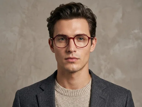 Lunettes ovales rouges TR90 #BS423-0382