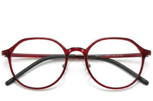 Lunettes ovales rouges TR90 #BS423-0382