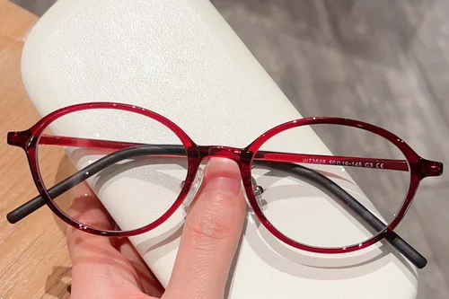 Lunettes ovales rouges TR90 #BS423-0388