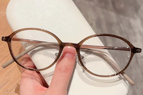 Lunettes ovales marron TR90 #BS423-0392