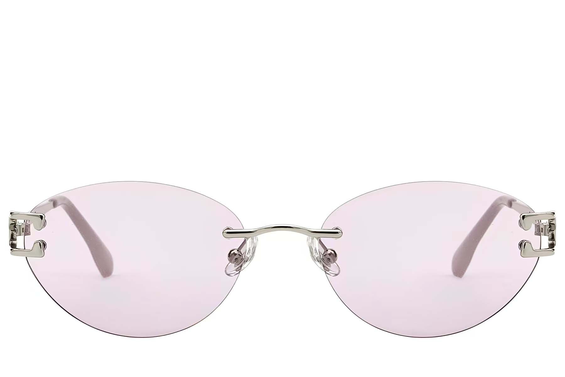 Gafas de sol invisibles de metal plateado #BS423-0393