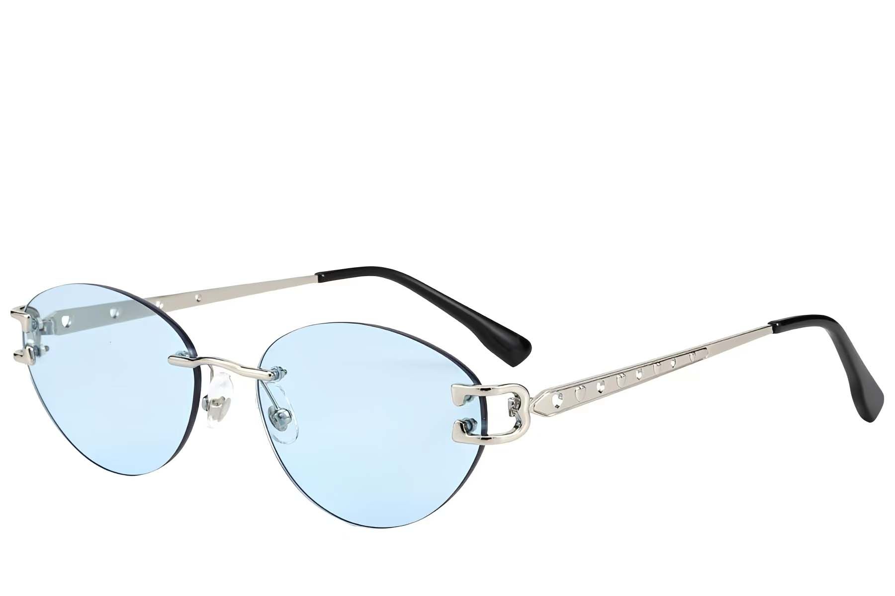 Lunettes de soleil invisibles en métal argenté #BS423-0394