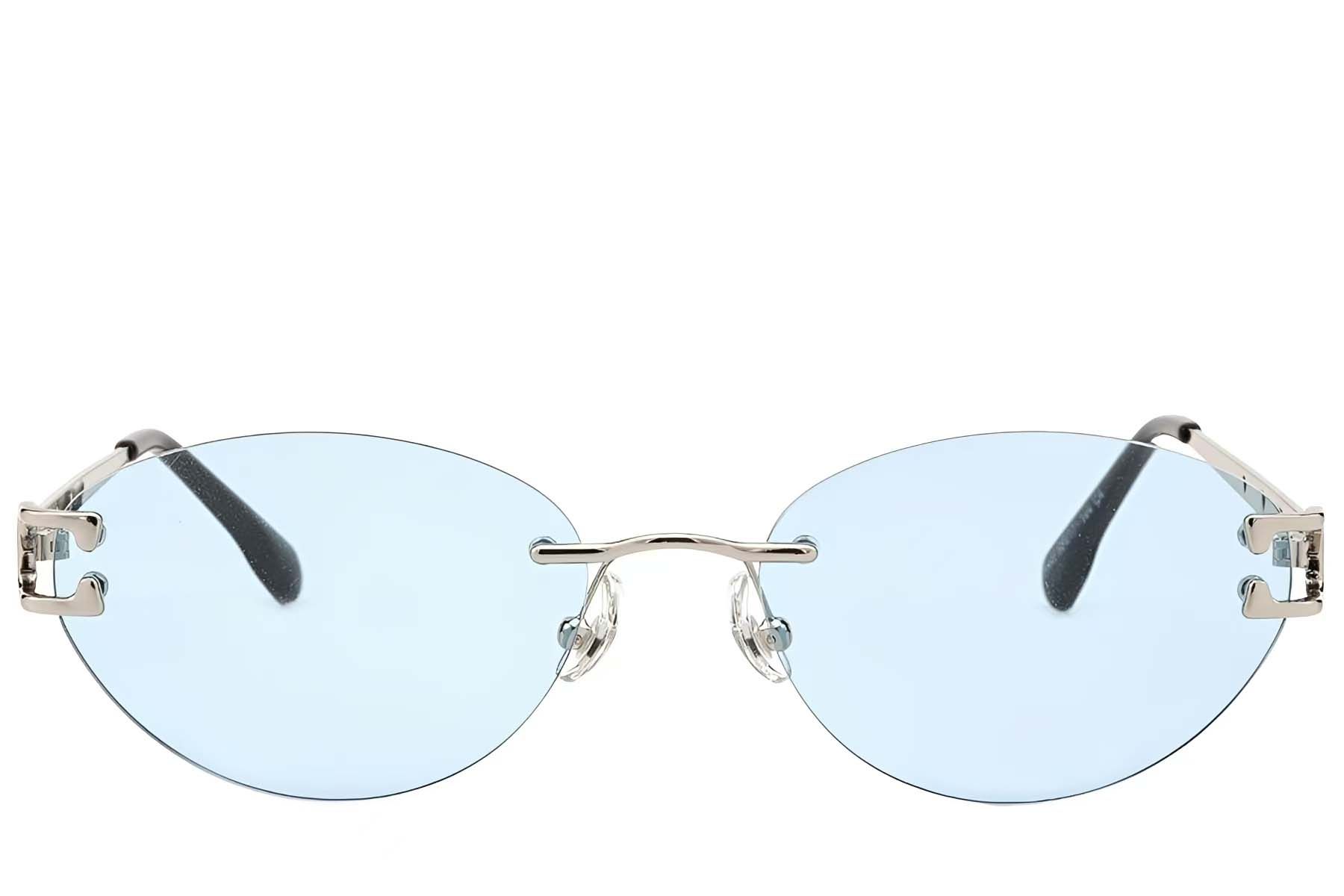 Lunettes de soleil invisibles en métal argenté #BS423-0394