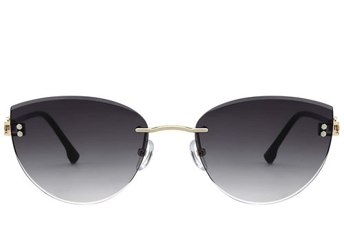 Lunettes de soleil invisibles en métal doré #BS423-0397