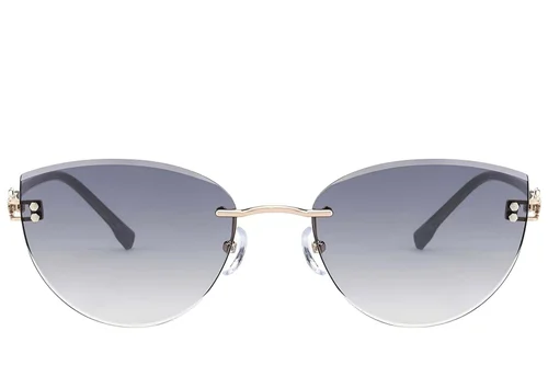 Lunettes de soleil invisibles en métal doré #BS423-0398