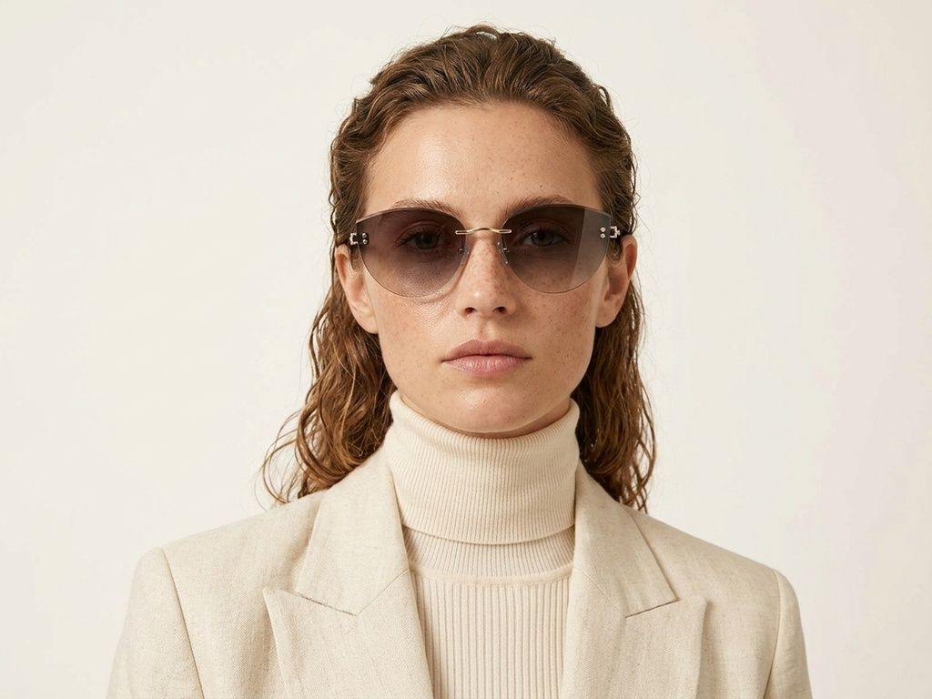 Invisible Golden Metal Sunglasses #BS423-0399