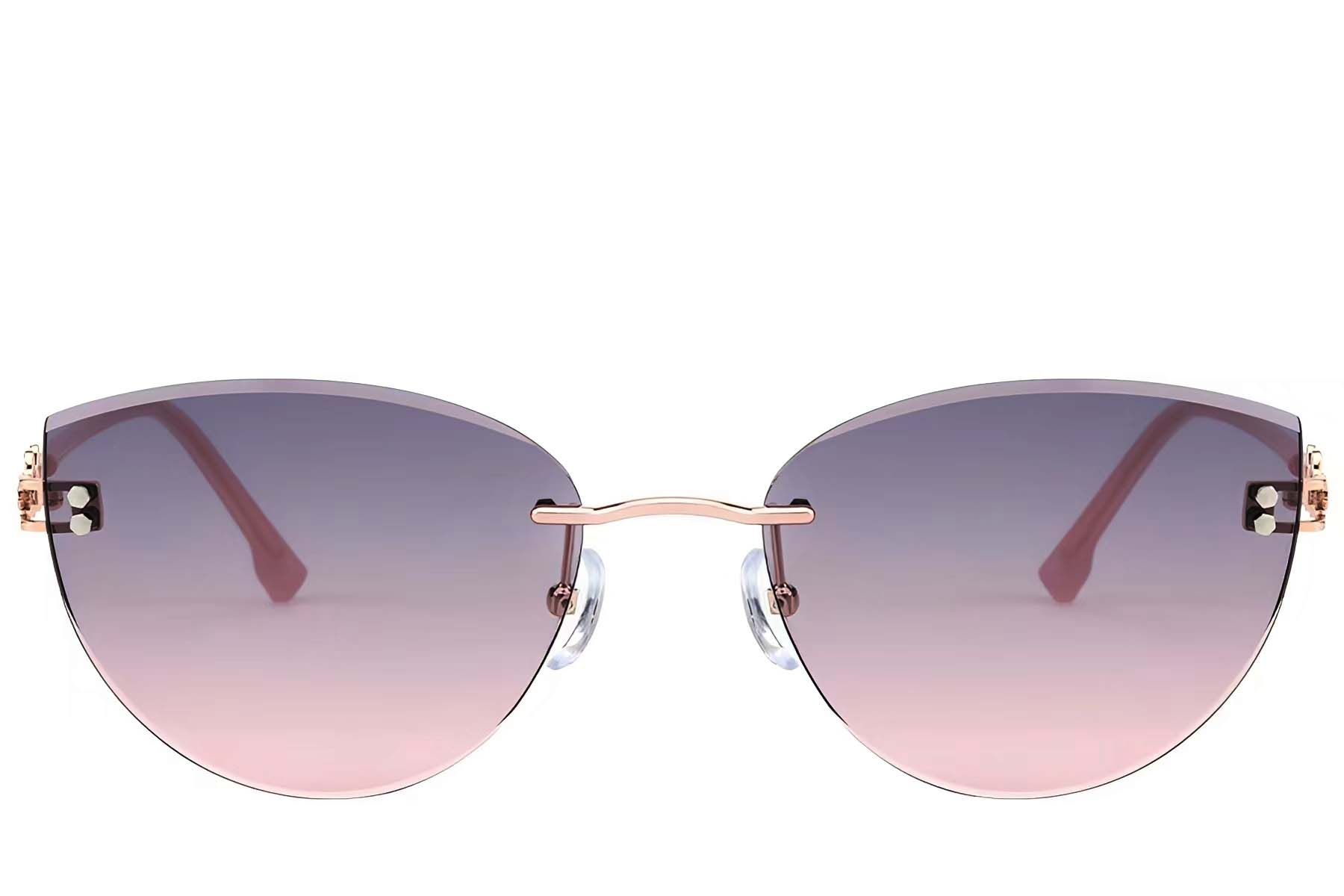 Invisible Pink Metal Sunglasses #BS423-0400