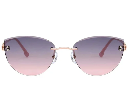 Lunettes de soleil invisibles en métal rose #BS423-0400