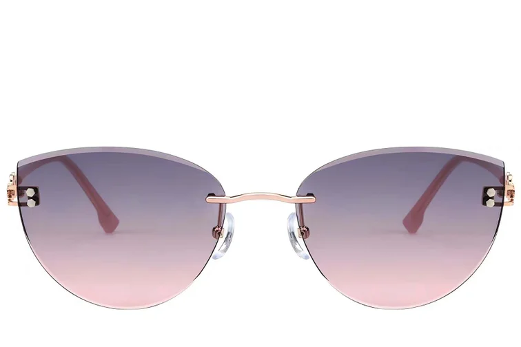 Invisible Pink Metal Sunglasses #BS423-0400