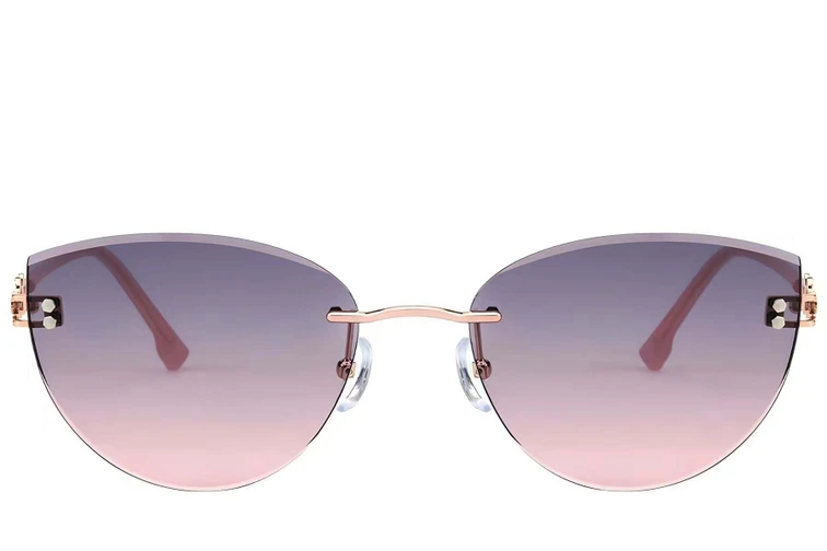 Gafas de sol invisibles de metal rosa #BS423-0400