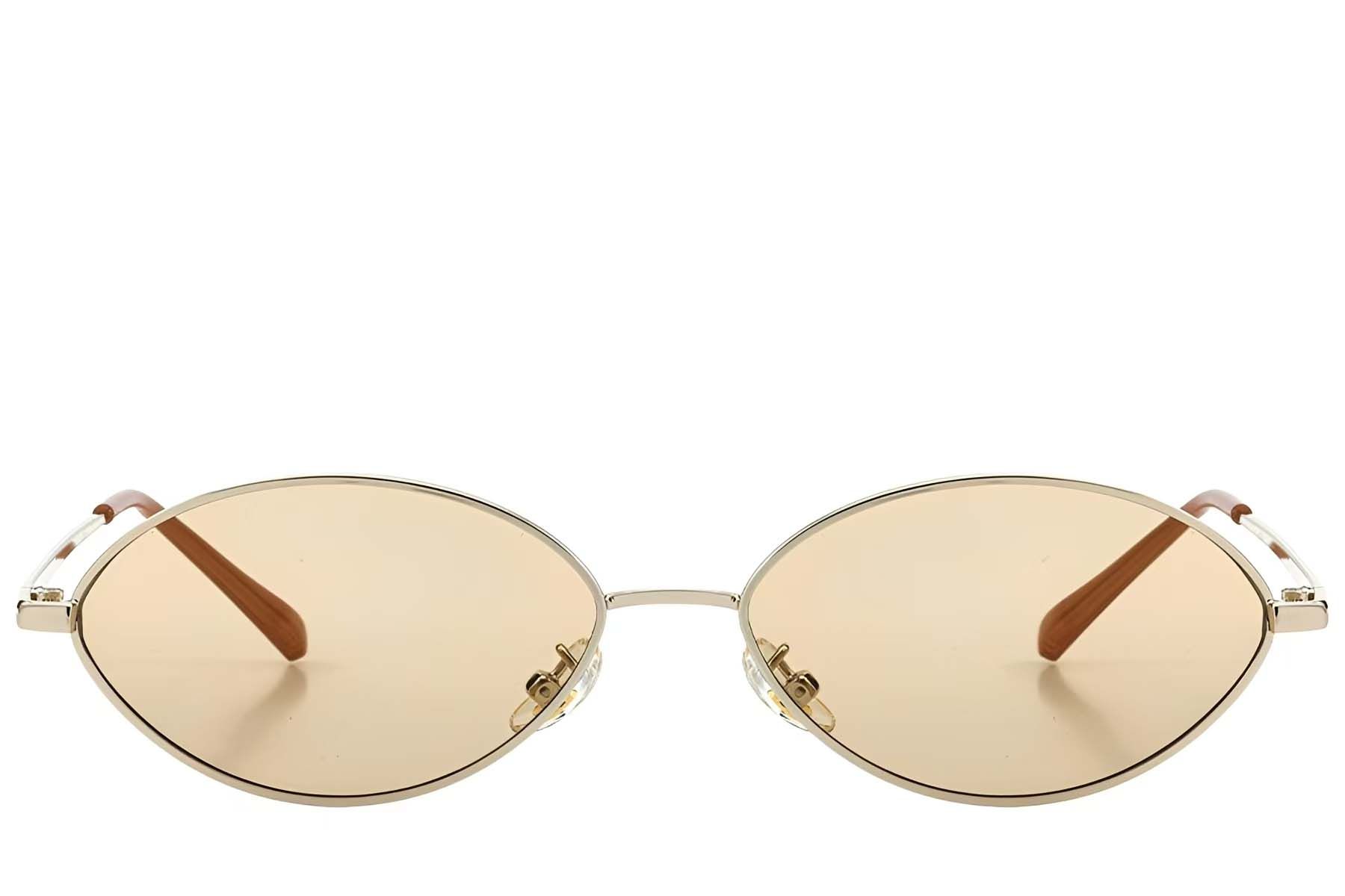 Ovale gouden metalen zonnebril #BS423-0401