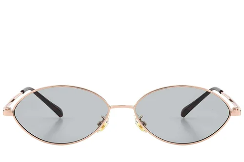 Lunettes de soleil ovales en métal rose #BS423-0404