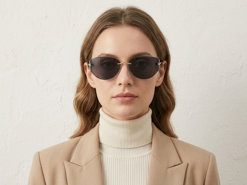 Gafas de sol invisibles de metal dorado #BS423-0406