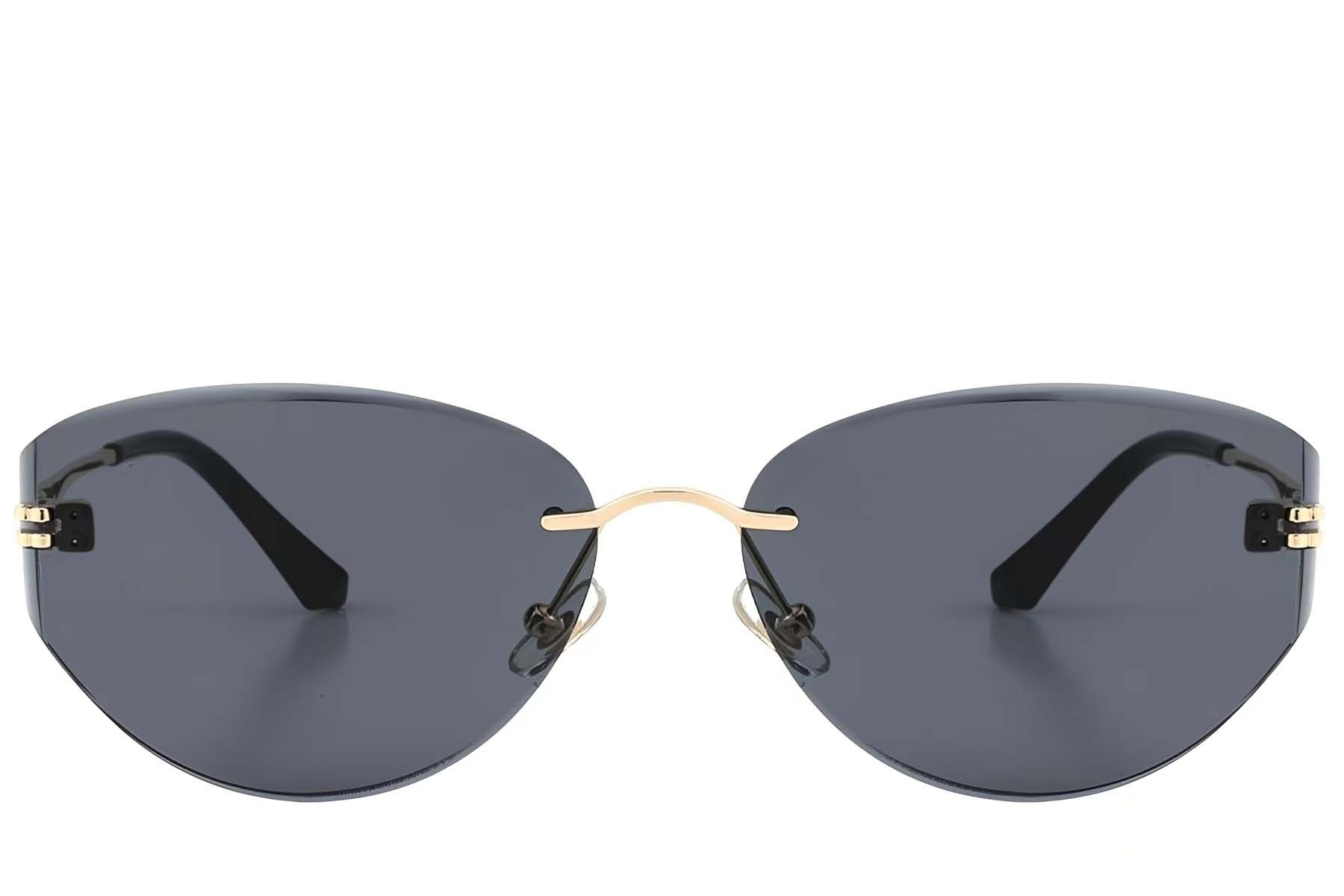 Occhiali da sole invisibili in metallo dorato #BS423-0406