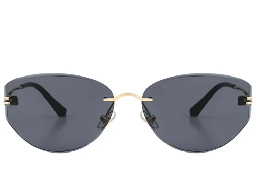 Lunettes de soleil invisibles en métal doré #BS423-0406