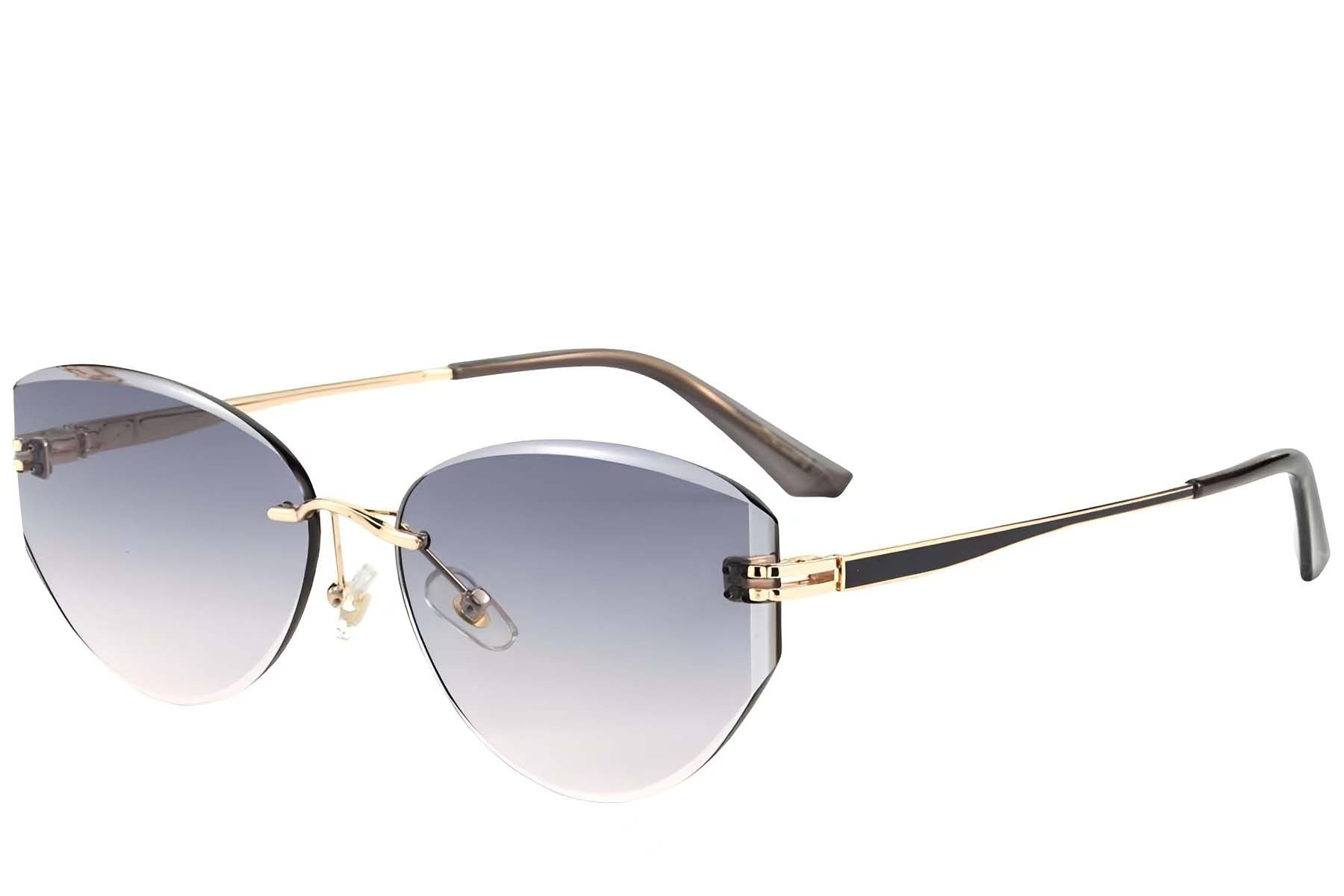 Unsichtbare goldene Metall-Sonnenbrille #BS423-0407
