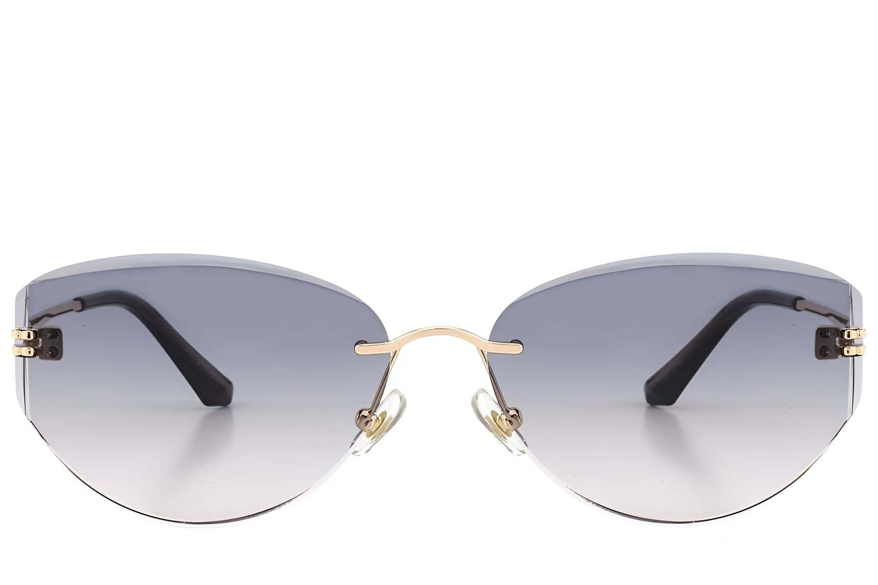Unsichtbare goldene Metall-Sonnenbrille #BS423-0407