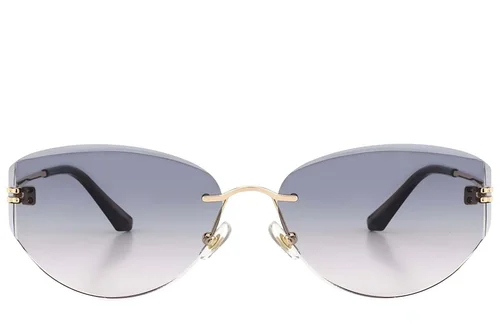 Lunettes de soleil invisibles en métal doré #BS423-0407