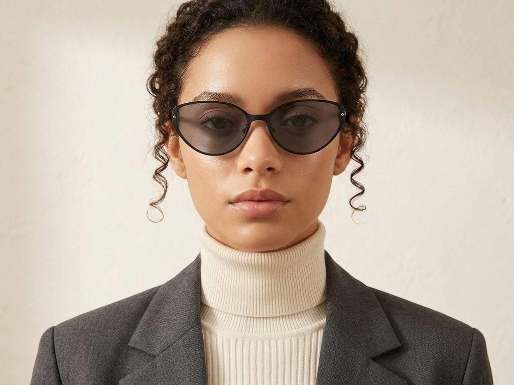 Gafas de sol de metal negro con forma de mariposa #BS423-0412