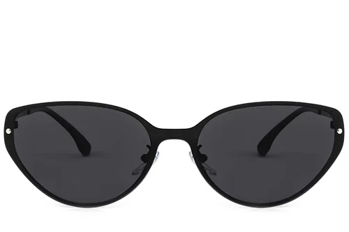 Lunettes de soleil papillon en métal noir #BS423-0412