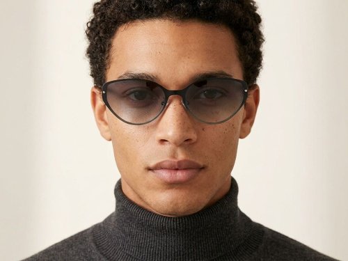 Lunettes de soleil papillon en métal argenté #BS423-0413