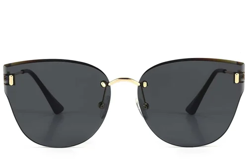 Lunettes de soleil invisibles en métal doré #BS423-0416