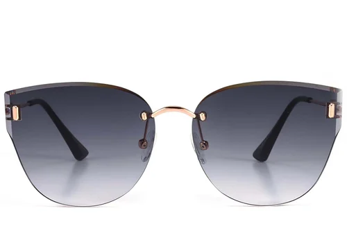 Lunettes de soleil invisibles en métal rose #BS423-0417