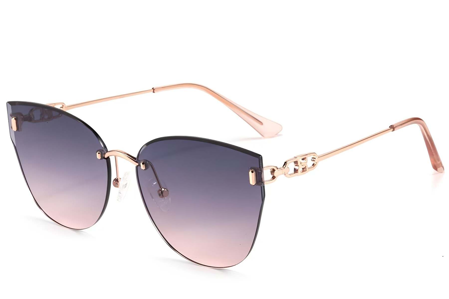 Onzichtbare roze metalen zonnebril #BS423-0418