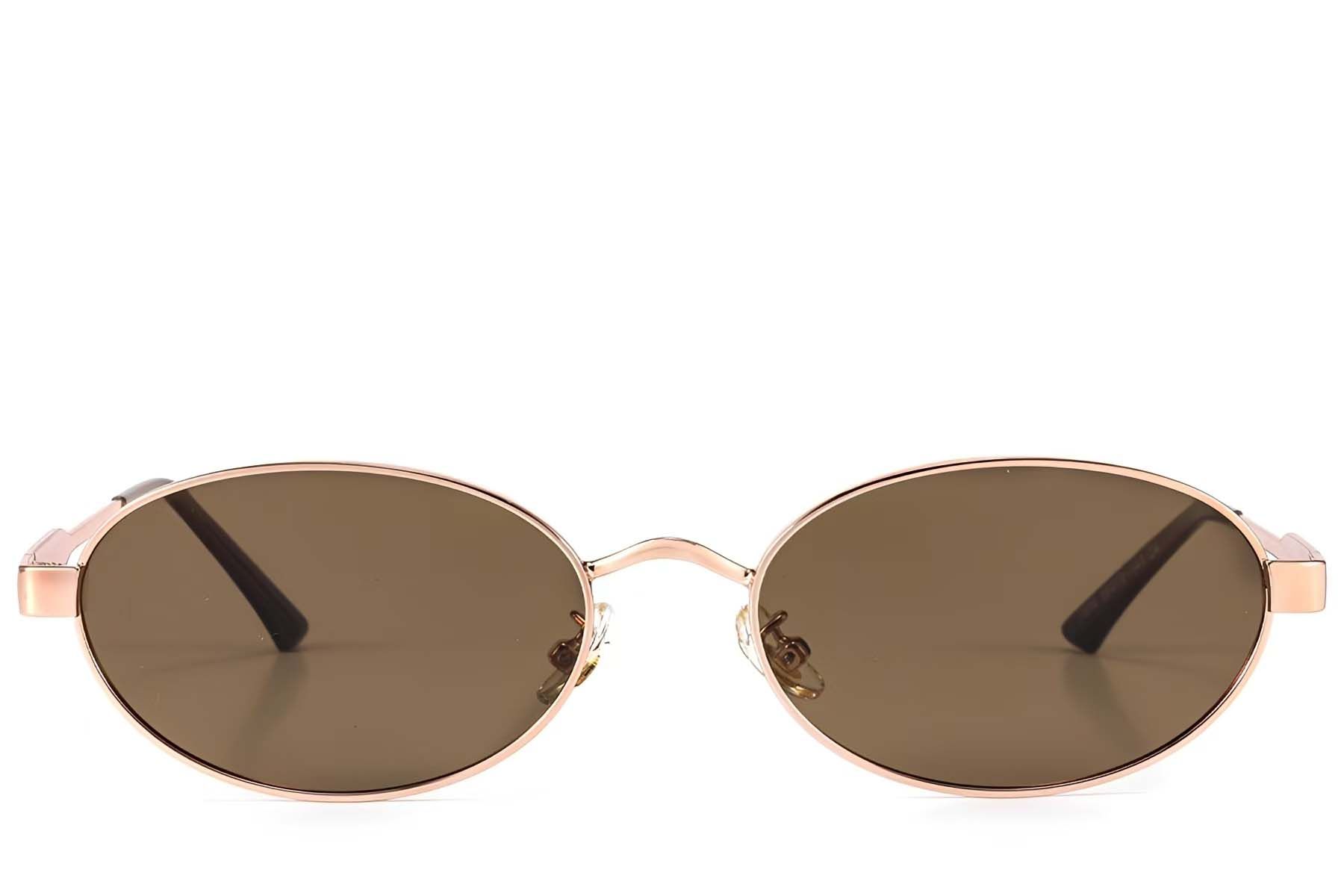 Gafas de sol ovaladas de metal rosa #BS423-0423