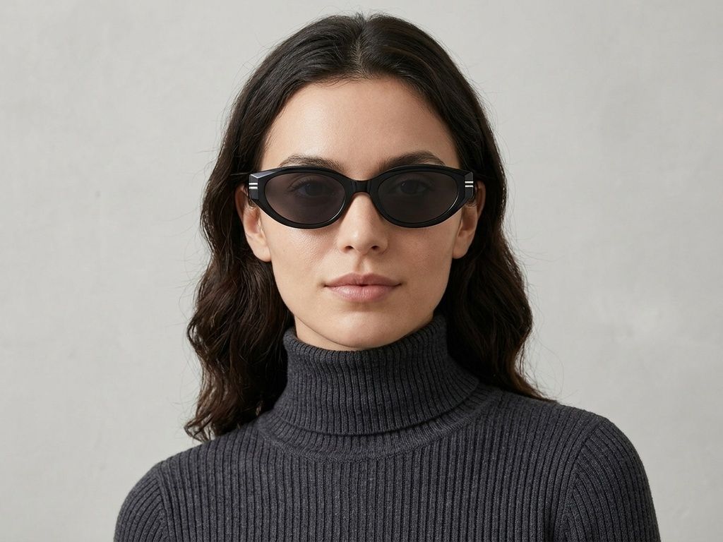 Oval Black TR90 Sunglasses #BS423-0428