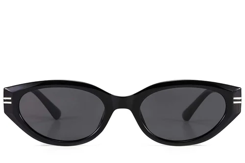 Lunettes de soleil ovales noires TR90 #BS423-0428