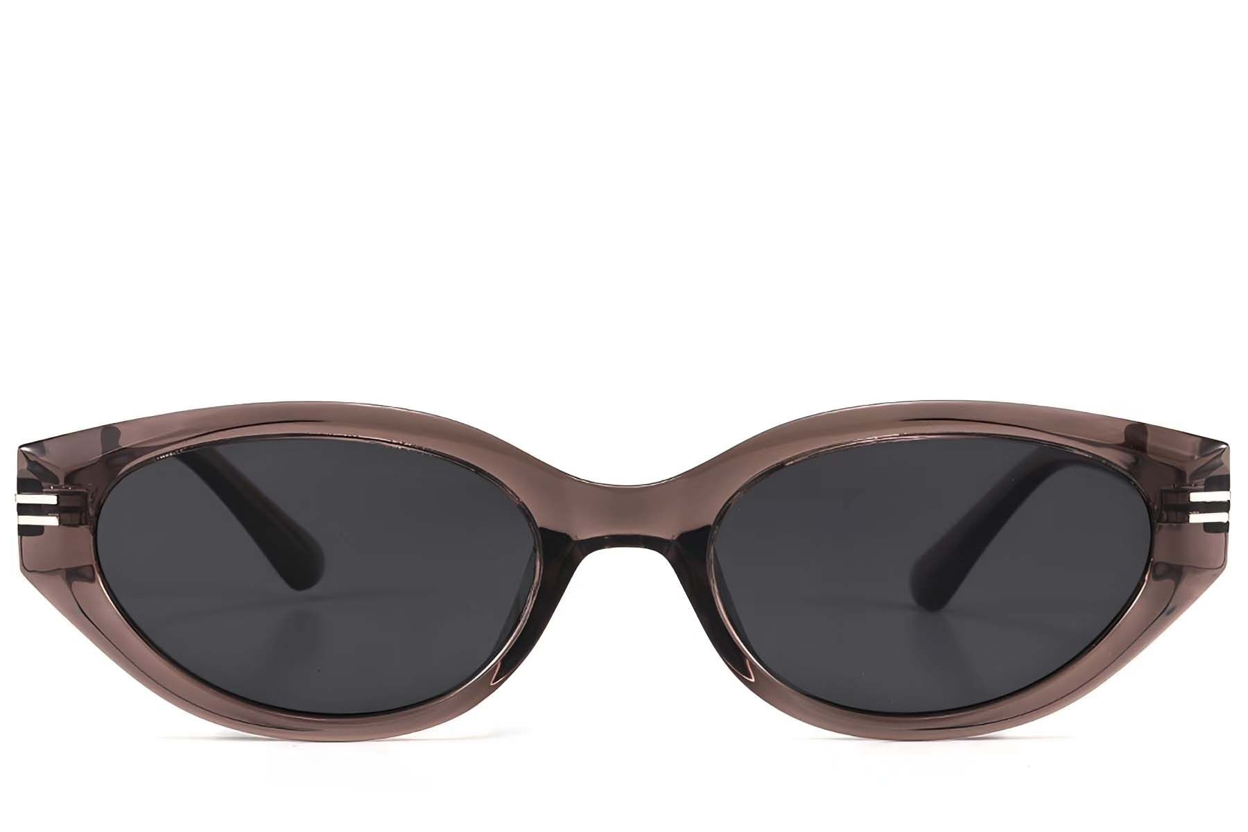 Gafas de sol ovaladas marrones TR90 #BS423-0430